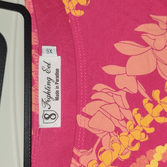 Fighting Eel Pink Flower Lei XS Ava Sky Blouse Top Janine Fuschia Plumeria Leis - Picture 4 of 8